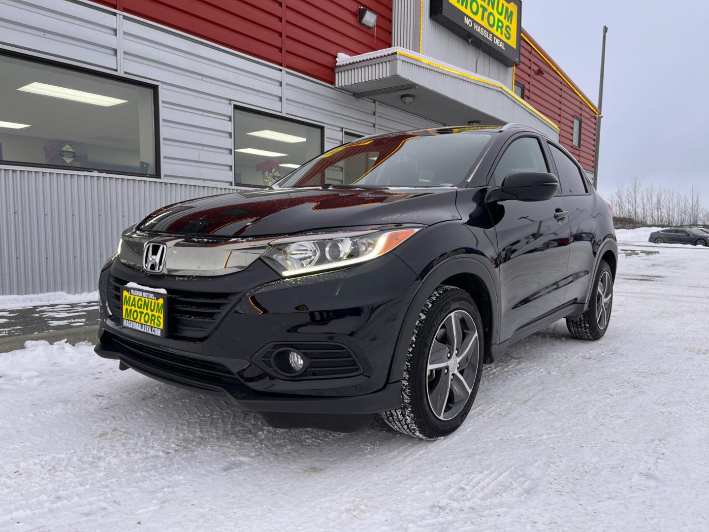 2022 Black /black Honda HR-V EX AWD (3CZRU6H57NM) with an 1.8L L4 DOHC 16V engine, CVT transmission, located at 1960 Industrial Drive, Wasilla, 99654, (907) 274-2277, 61.573475, -149.400146 - Photo#0